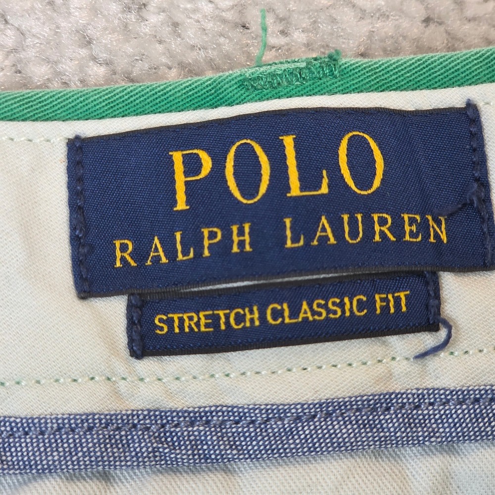 Polo Ralph Lauren Mens Green Stretch Chino Shorts Size 38‎ Classic Fit Cotton - Picture 3 of 10